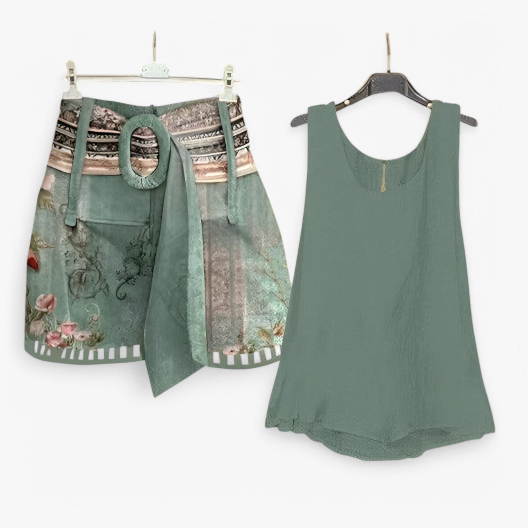Sofia | Todelt sæt uden ærmer - Grøn - women's fashion - {{ product_tags }