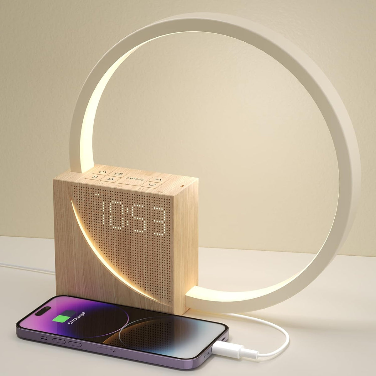 Solopgangsvækkeur – Vækkelys med Trådløs Opladning - - Sunrise Alarm Clock - {{ product_tags }