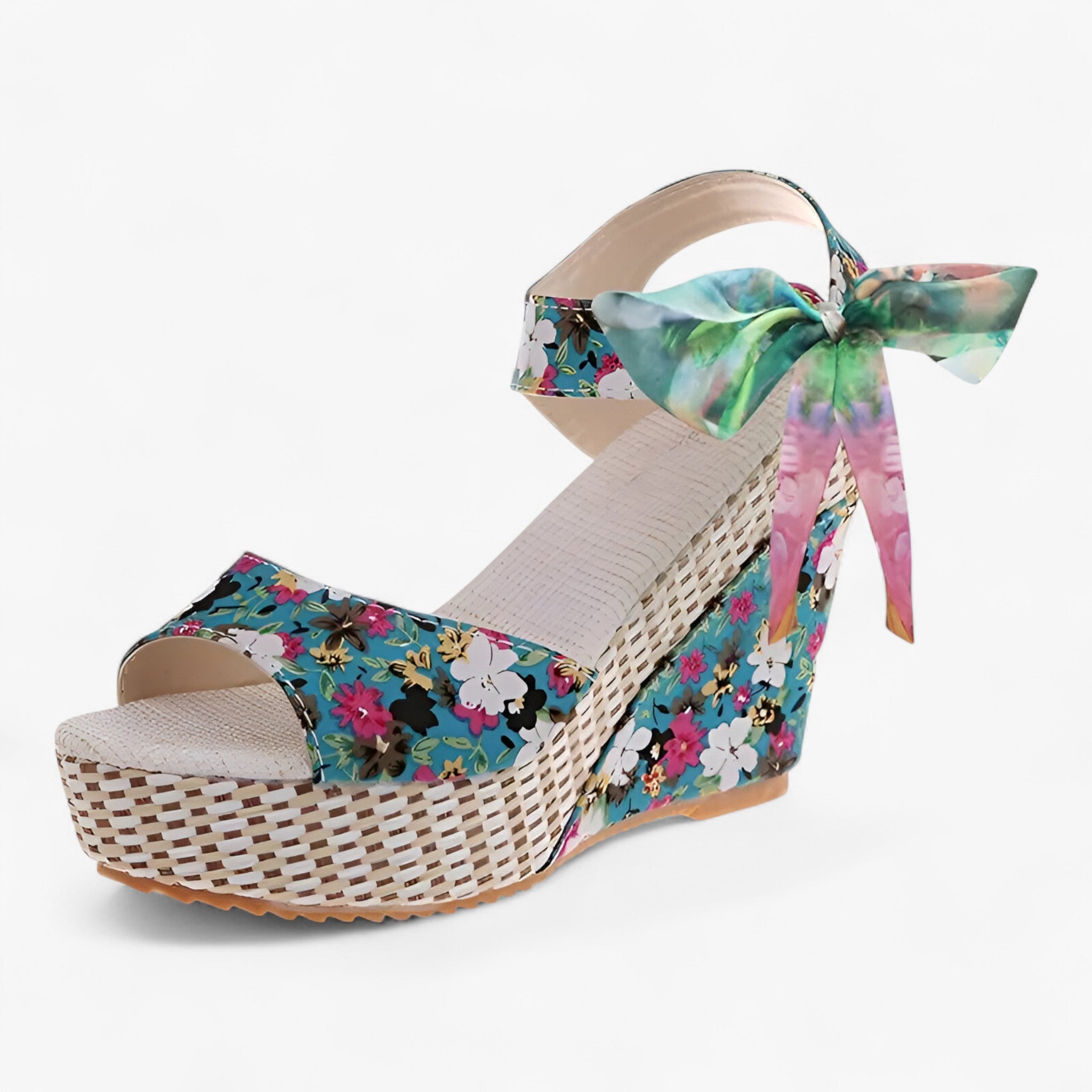 Evangeline | Blomstrede sandaler - Elegant og komfortabel - Blå - women's fashion - {{ product_tags }