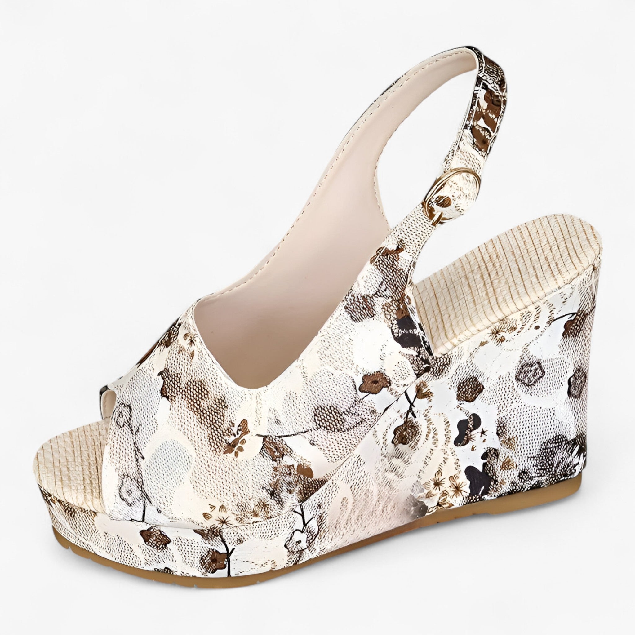 Abella | Blomstrede sandaler - Feminine og komfortable - Sort - women's fashion - {{ product_tags }