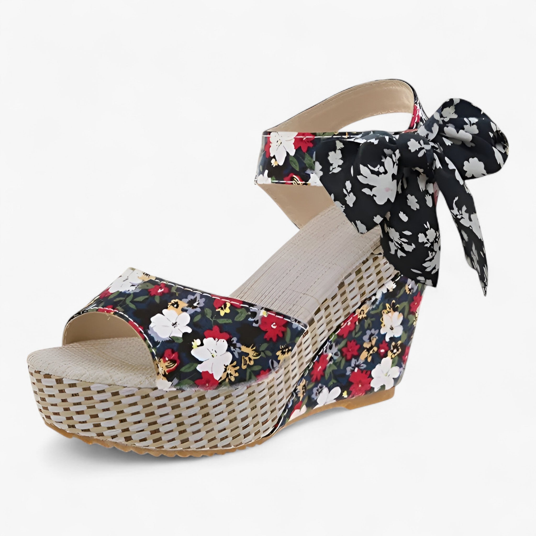 Evangeline | Blomstrede sandaler - Elegant og komfortabel - Sort - women's fashion - {{ product_tags }