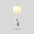 Minimalistisk Metal Loftslampe Med Bjørnefigur