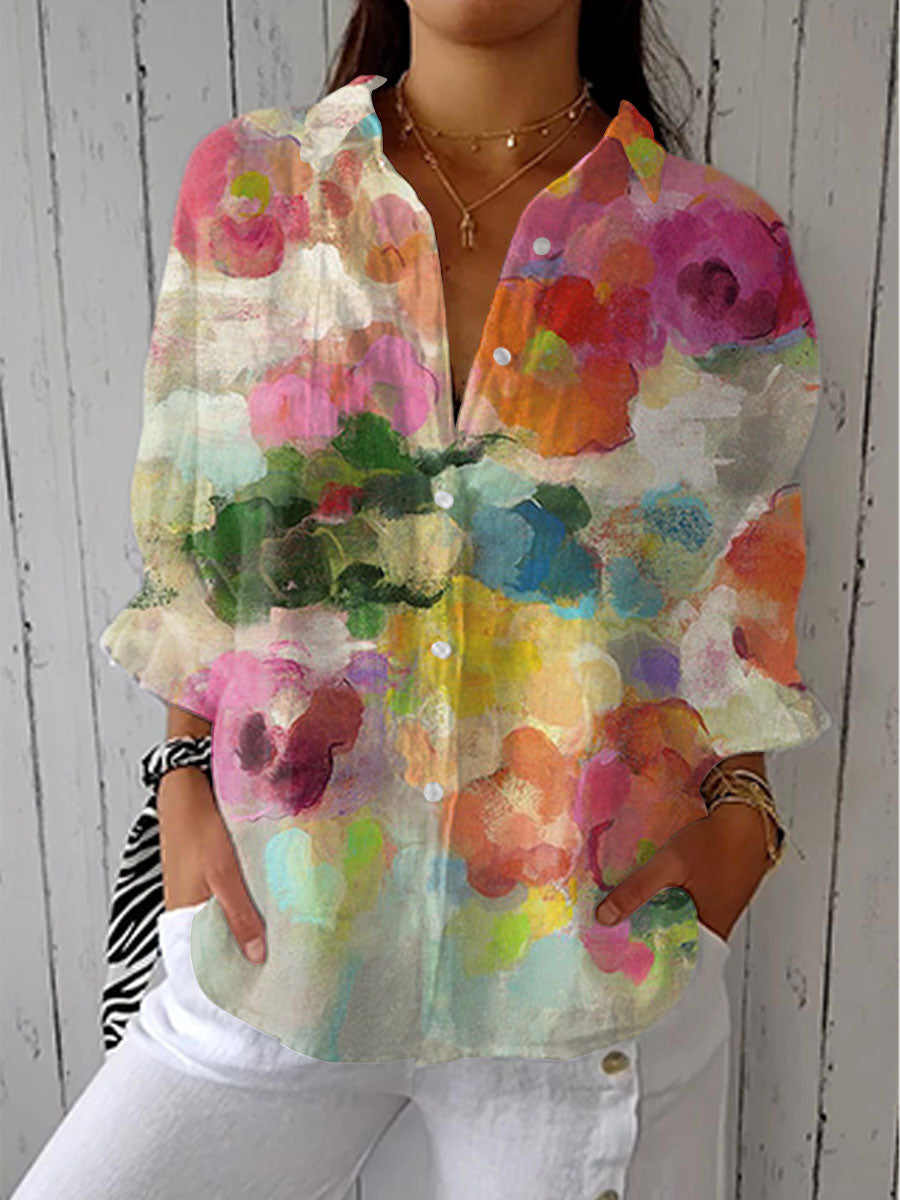 Caroline – Akvarel Blomstret Bluse