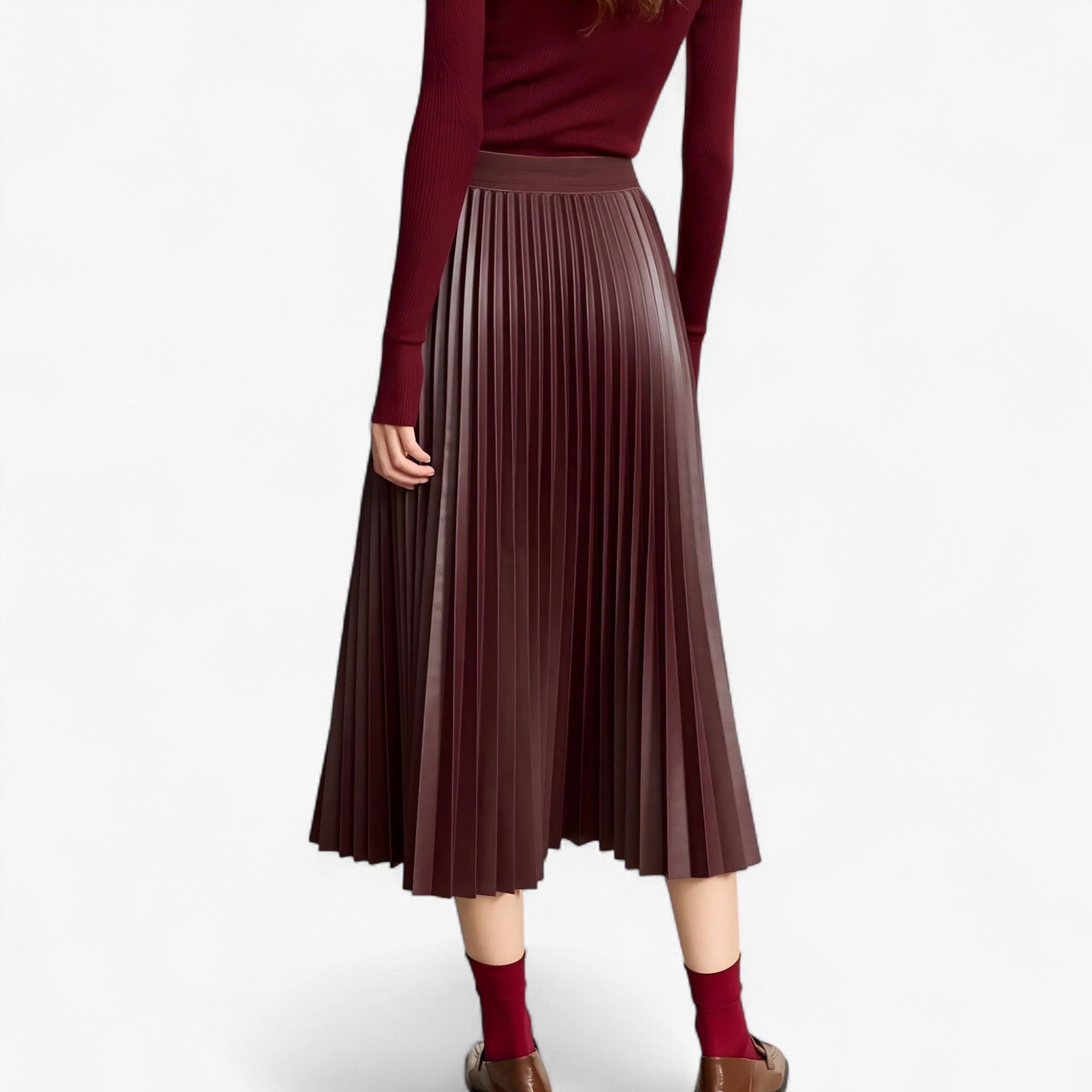 Gelly | Nederdel i Plisseret Læder - - women's fashion - {{ product_tags }