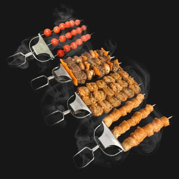 SkewGril | 3-vej Grillspyd | Rustfrit Stål - Set van 3 - SkewGril | 3-vej Grillspyd | Rustfrit Stål - €25 - {{ product_tags }