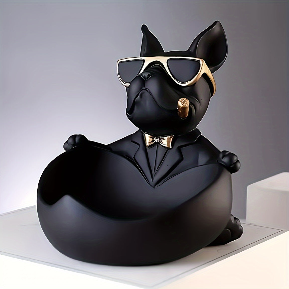 Sander | Sort bulldog-opbevaringsboks til boligindretning - - house & garden - {{ product_tags }