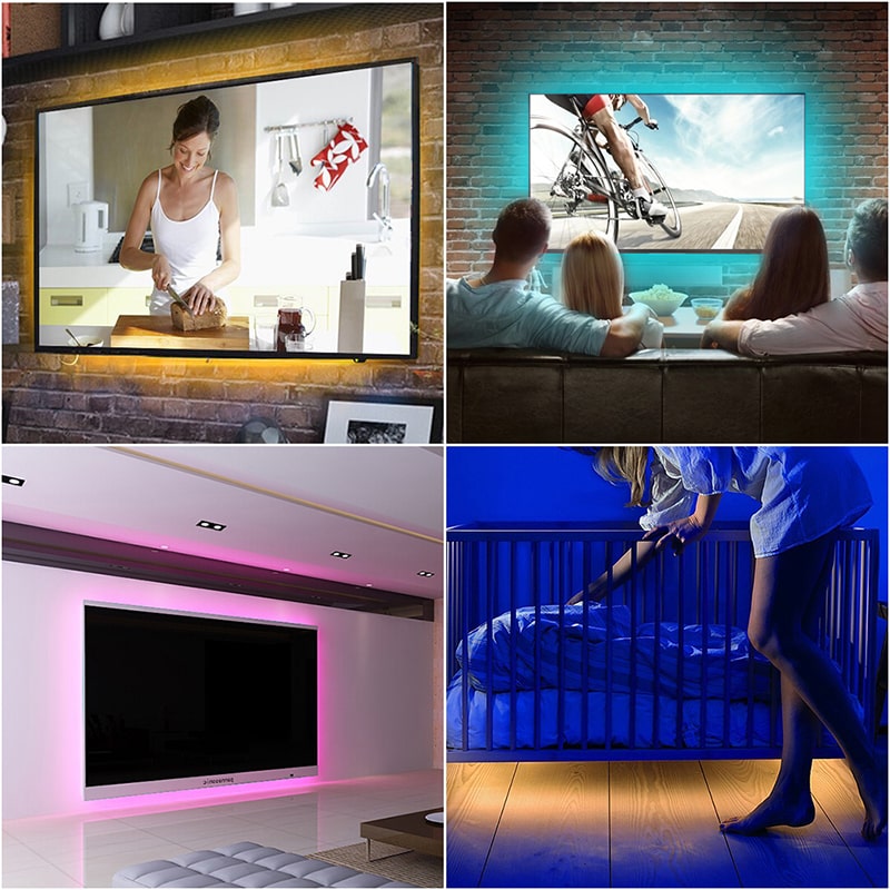 TV Baggrundsbelysning LED Strip – 16 Farver, USB - - LED Strip Light - {{ product_tags }