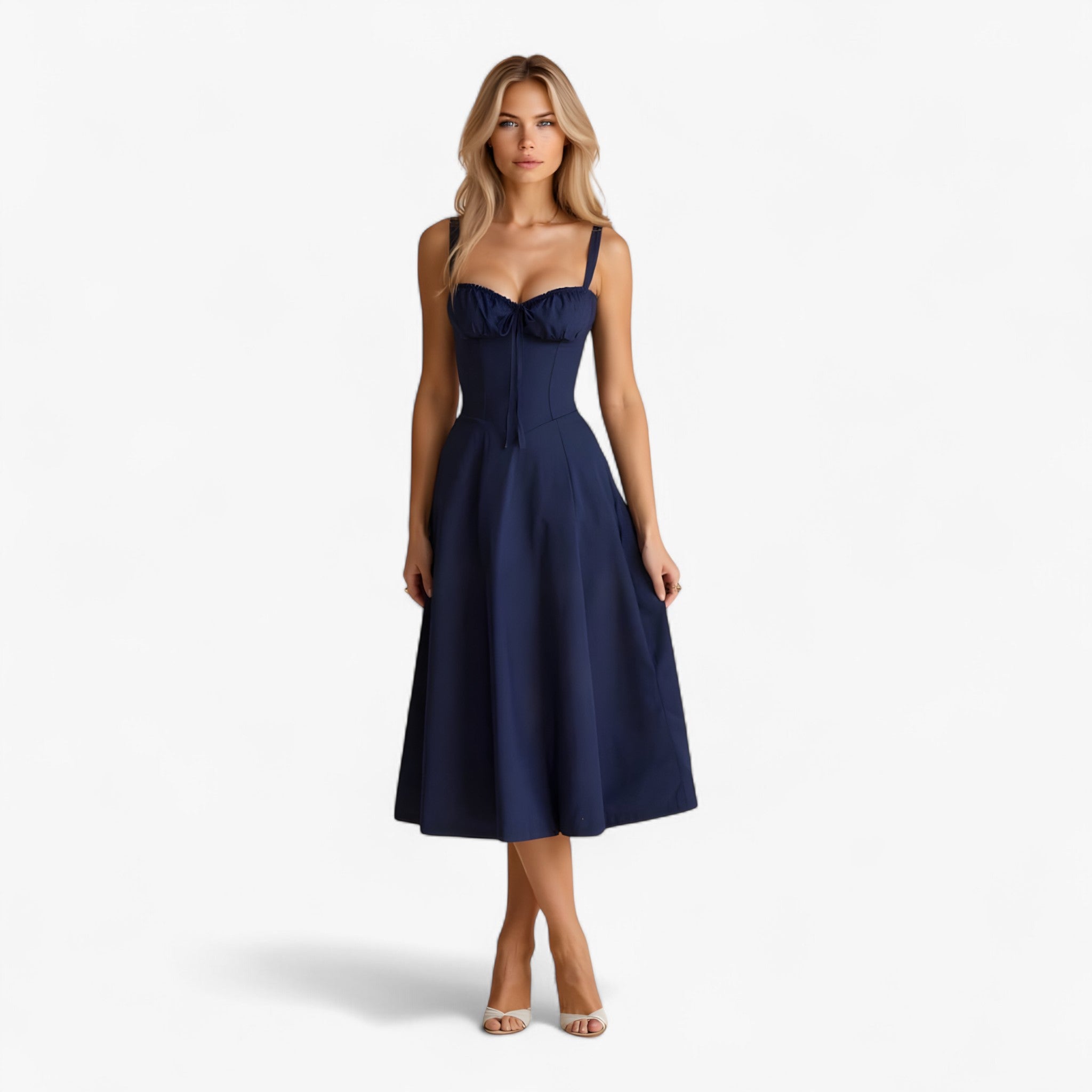 Jasmine | Elegant Kjole – Perfekt til Enhver Lejlighed - Marineblå - women's fashion - {{ product_tags }