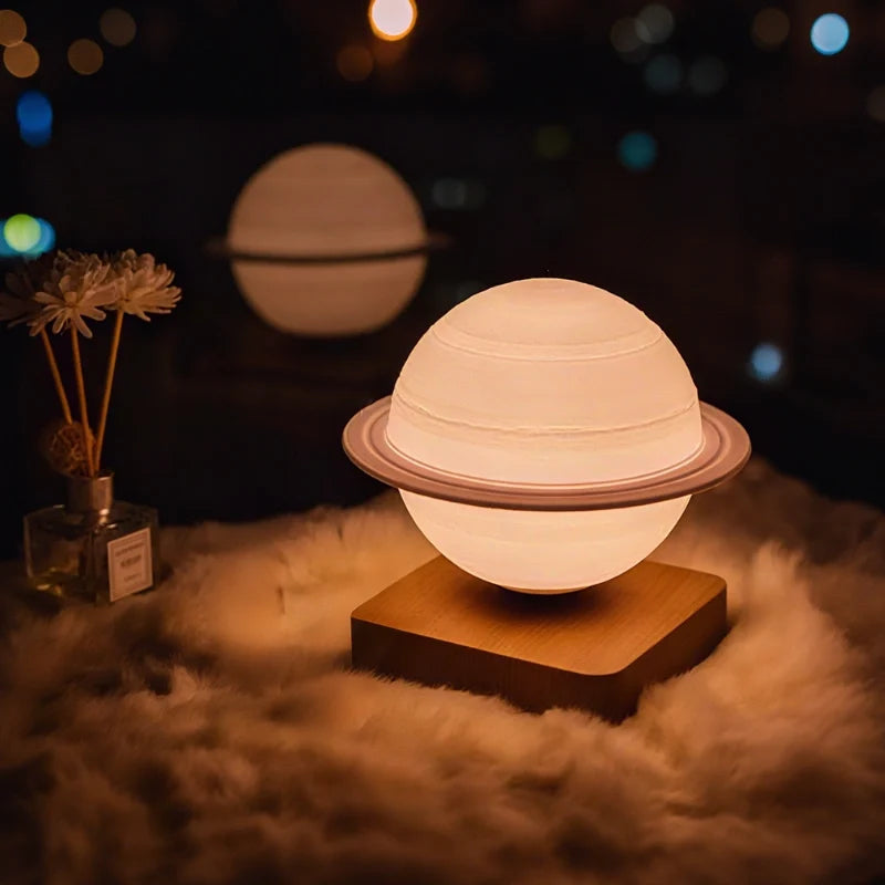 EtherealOrbit Svævende Lampe – Magnetisk Svævende Måne & Saturn Lys
