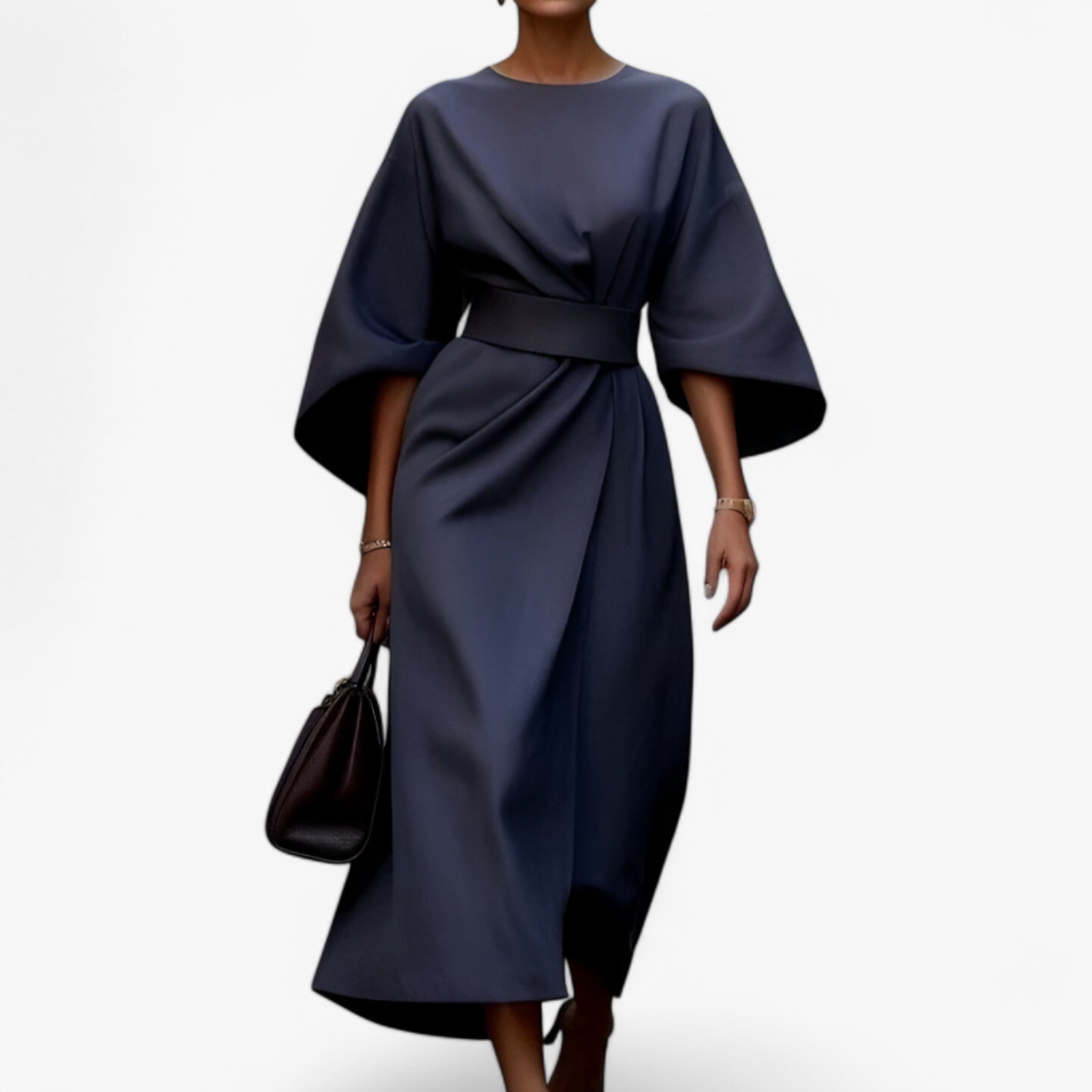 Nova | Asymmetrisk kjole - moderne og yndefuld - Mørkeblå - women's fashion - {{ product_tags }