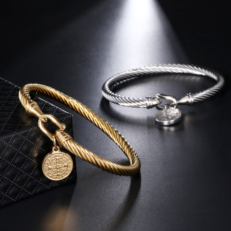 Anna | Charm Armbånd Saint Benedict Guld - Religiøst Lord/Lady Armbånd - - Bracelet - {{ product_tags }