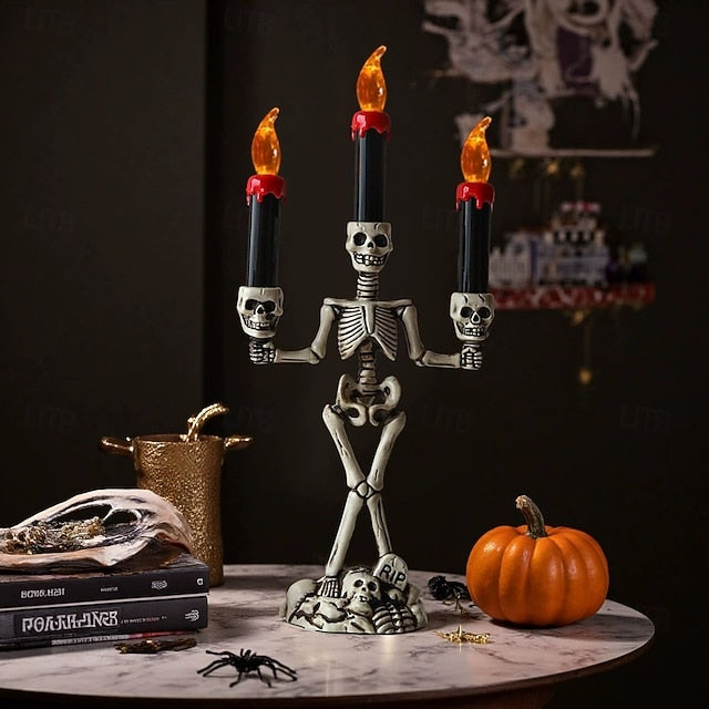 Skelet-kandelaber LED Lysestage - Uhyggelig Bordlampe - - Home & Garden > Decor > Home Fragrance Accessories > Candle Holders - {{ product_tags }