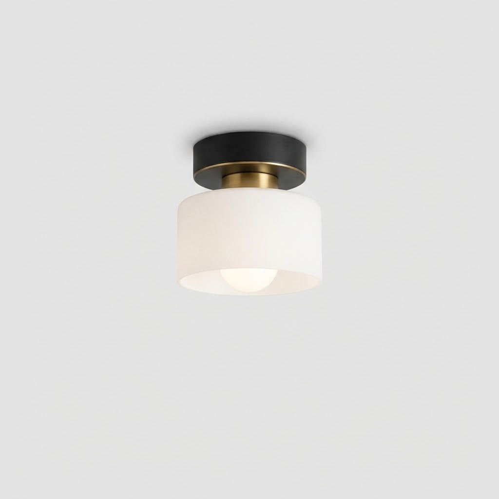 Bauhaus Geometrisk Alabast Semi-Flush Loftslampe Tromle