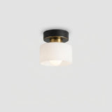 Bauhaus Geometrisk Alabast Semi-Flush Loftslampe Tromle