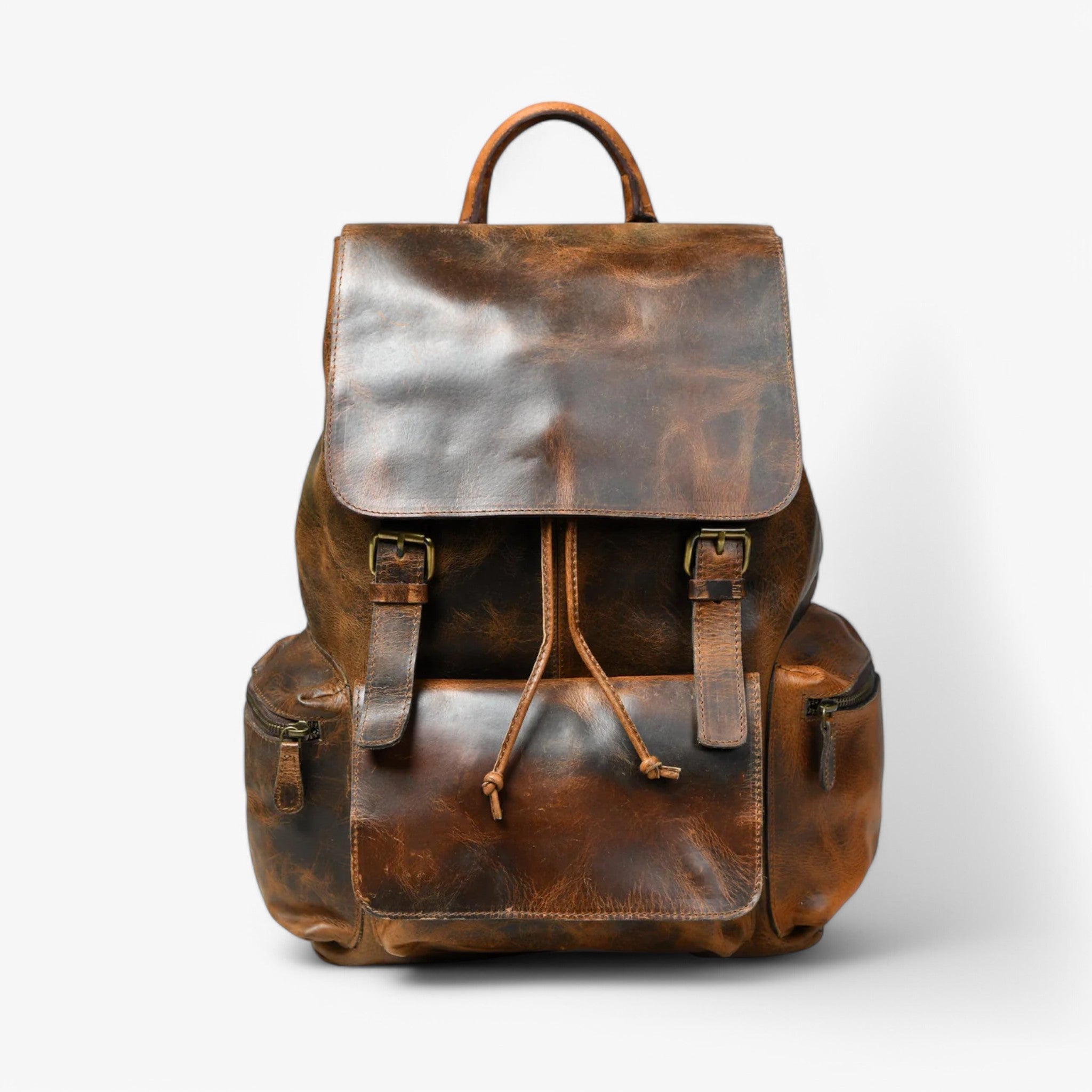 Vortex | Læderrygsæk Brun brændt - - bags - {{ product_tags }