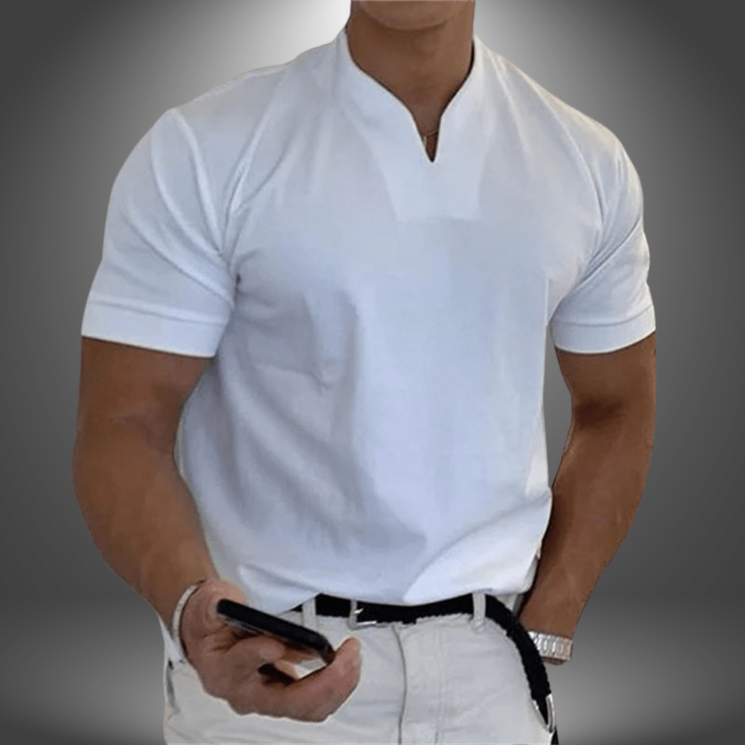 Vera | Mænd's Dominic V-Neck Tee – Sleek, Everyday T-Skjorte