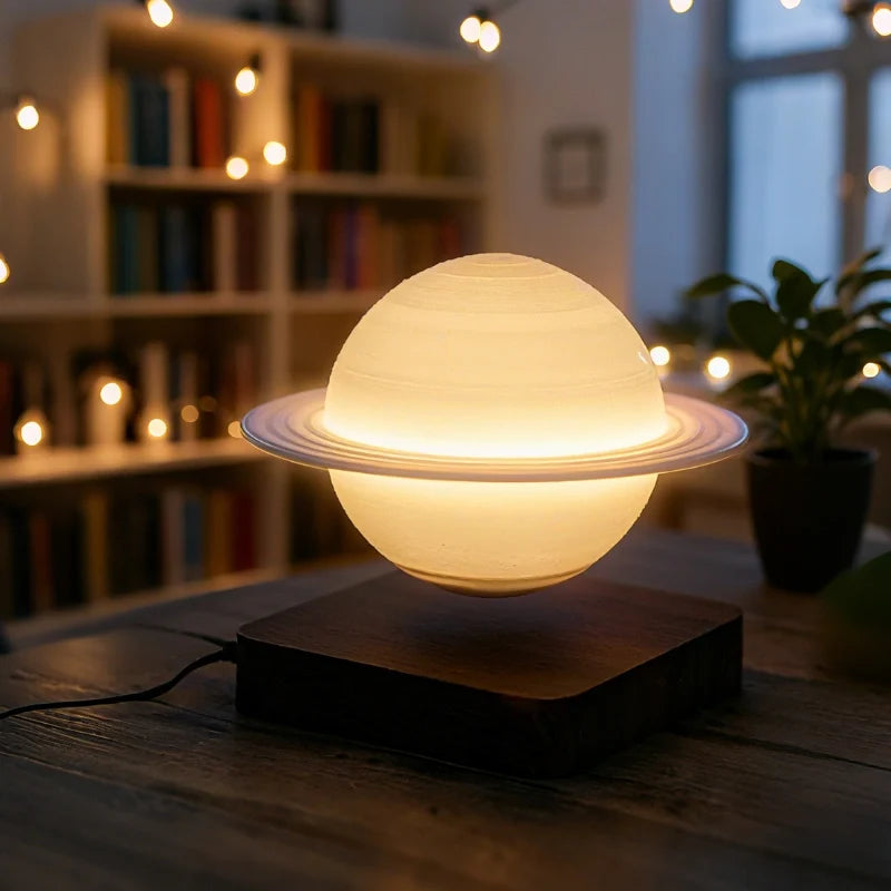 EtherealOrbit Svævende Lampe – Magnetisk Svævende Måne & Saturn Lys