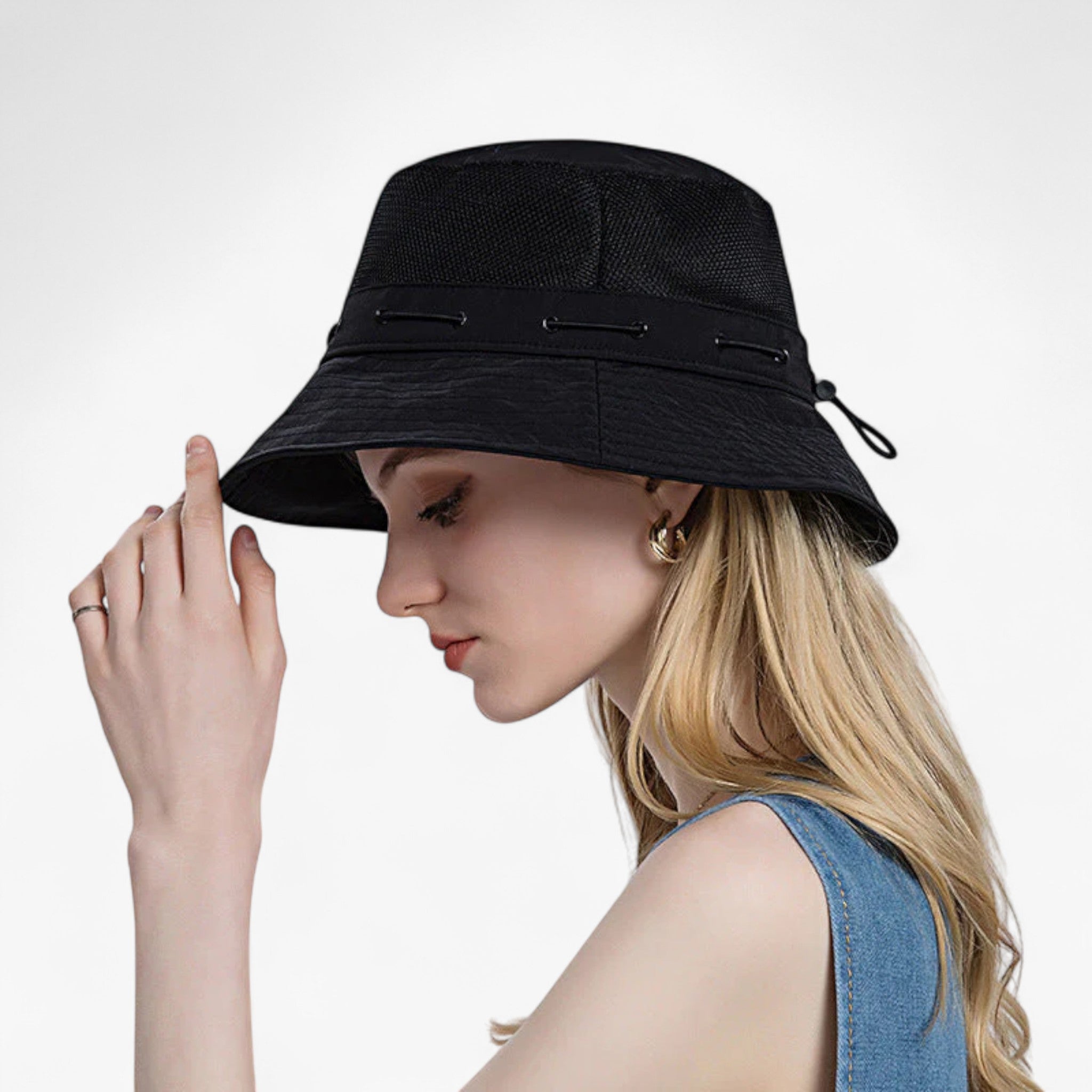 Veala | Åndbar solhat - Sort - other - {{ product_tags }