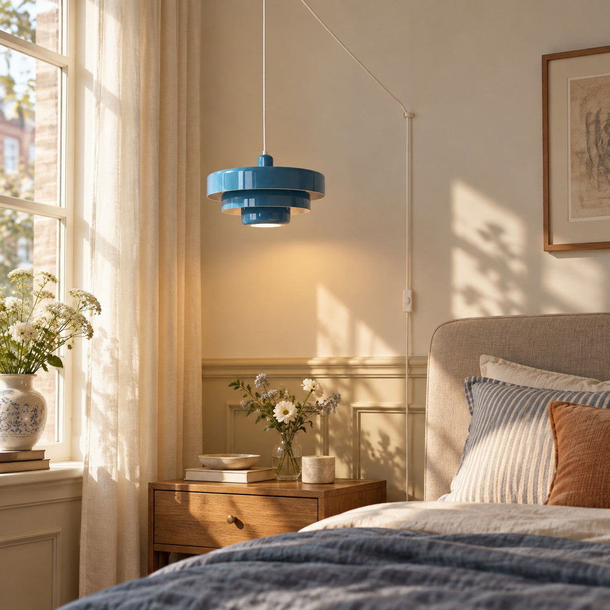 Retro Bauhaus Stikkontakt Pendellampe - Multi Farve - - Home Decor - {{ product_tags }