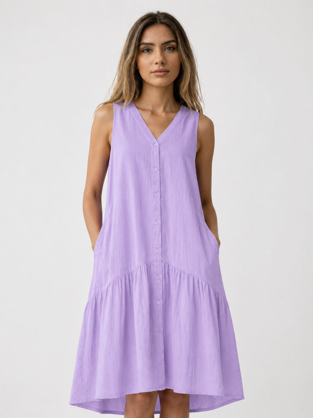 Royce | Fließendes ärmelloses Strandkleid