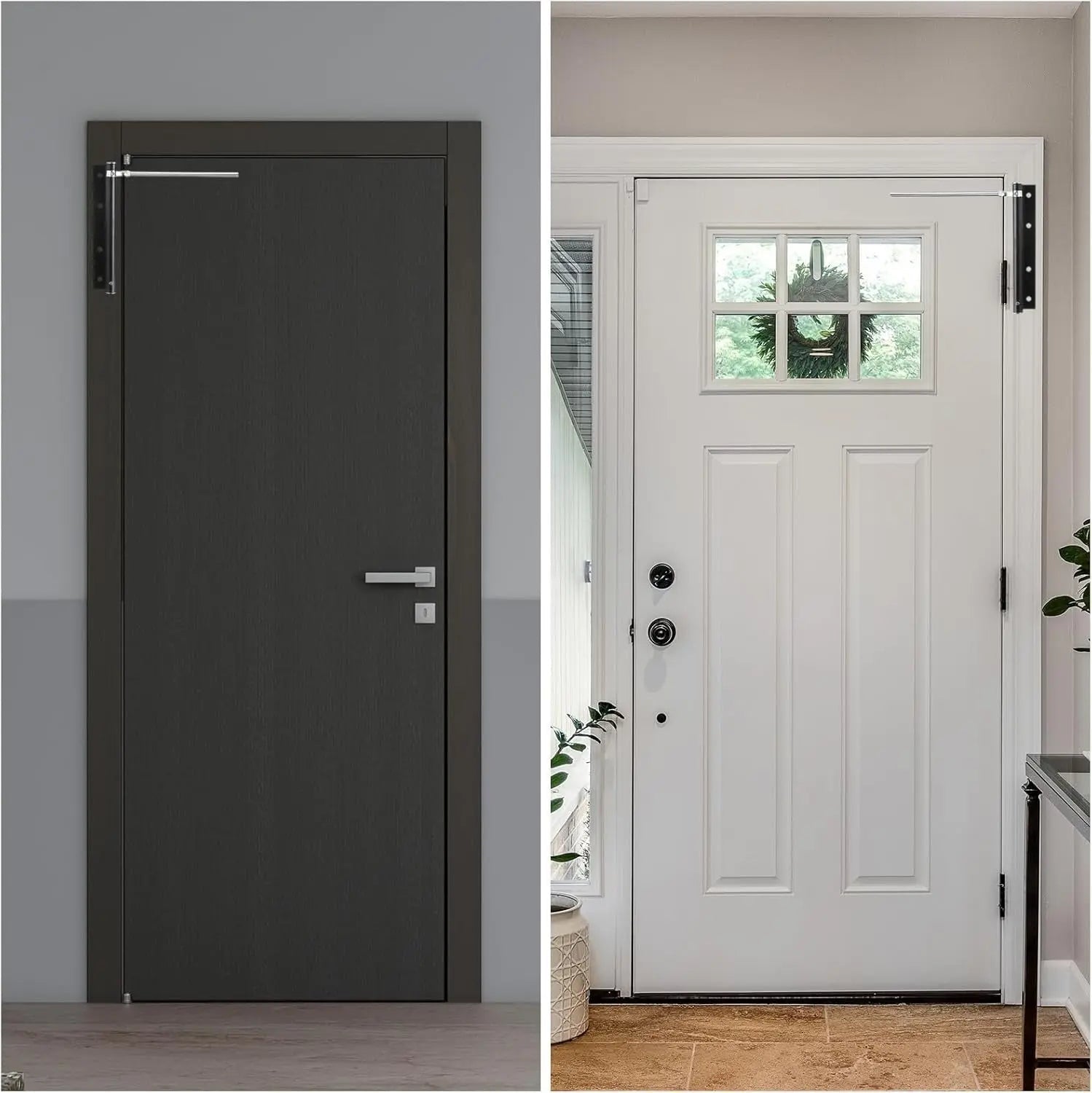 Dørlukker Hydraulisk til Indendørs Døre, Justerbar, Sølv/Sort - - Home Improvement > Hardware > Door Hardware > Door Closers - {{ product_tags }