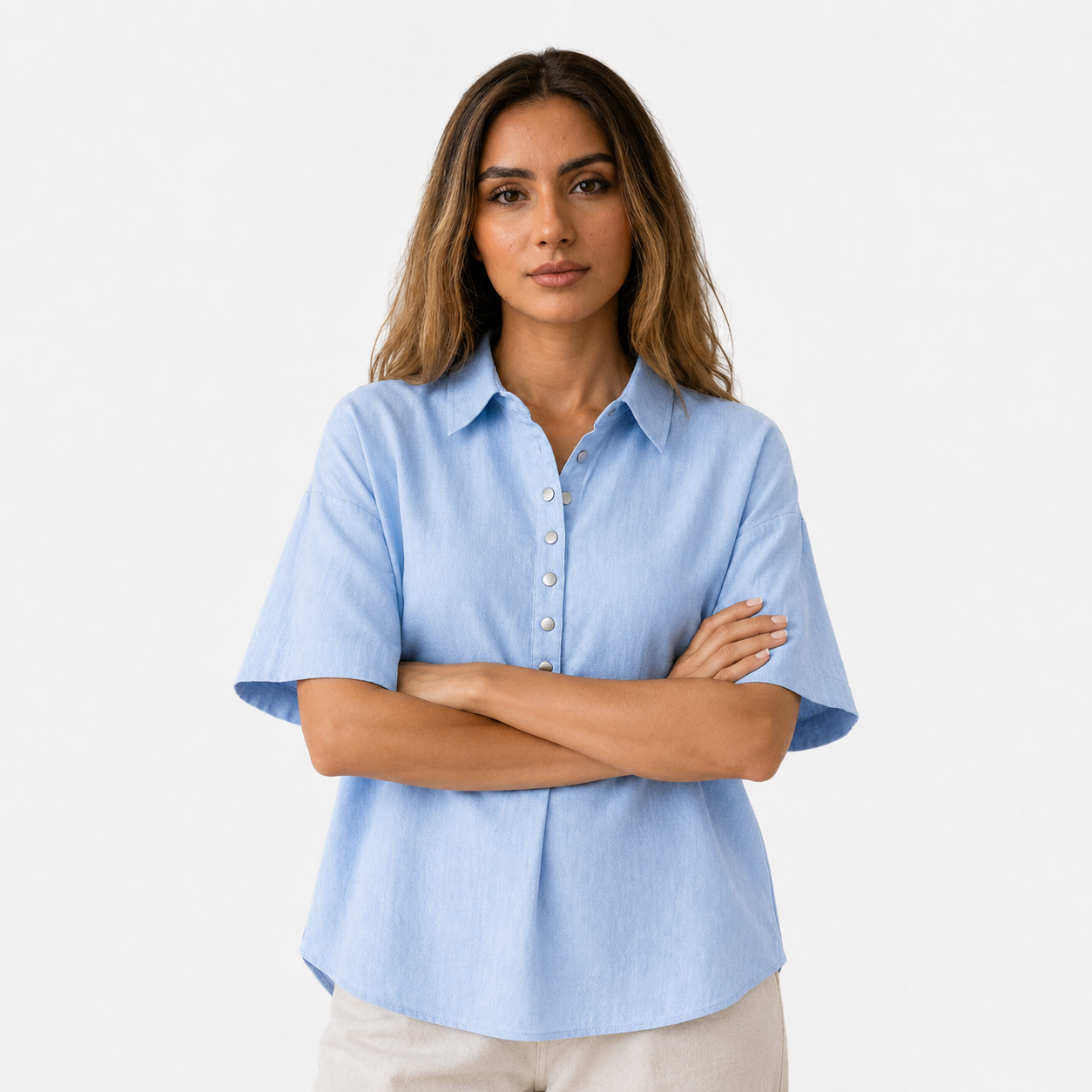 Ava | Collared Button-Up Blouse