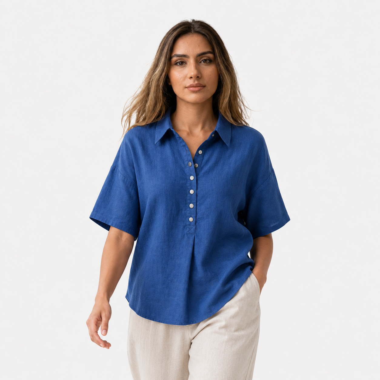 Ava | Collared Button-Up Blouse