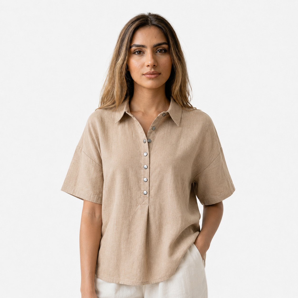 Ava | Collared Button-Up Blouse