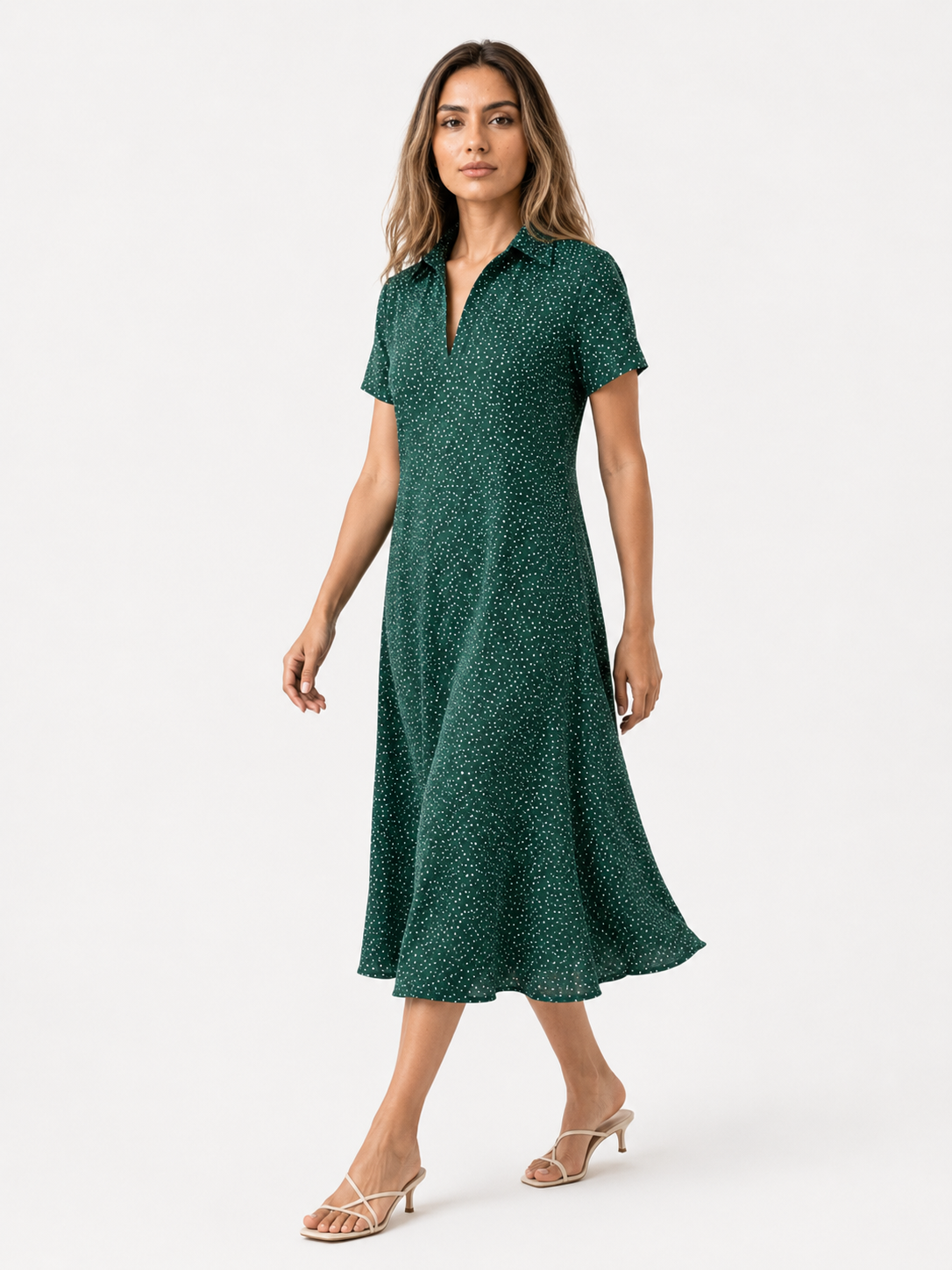 Ava | Hverdagskomfortabel Kjole - Grøn - Dress - {{ product_tags }