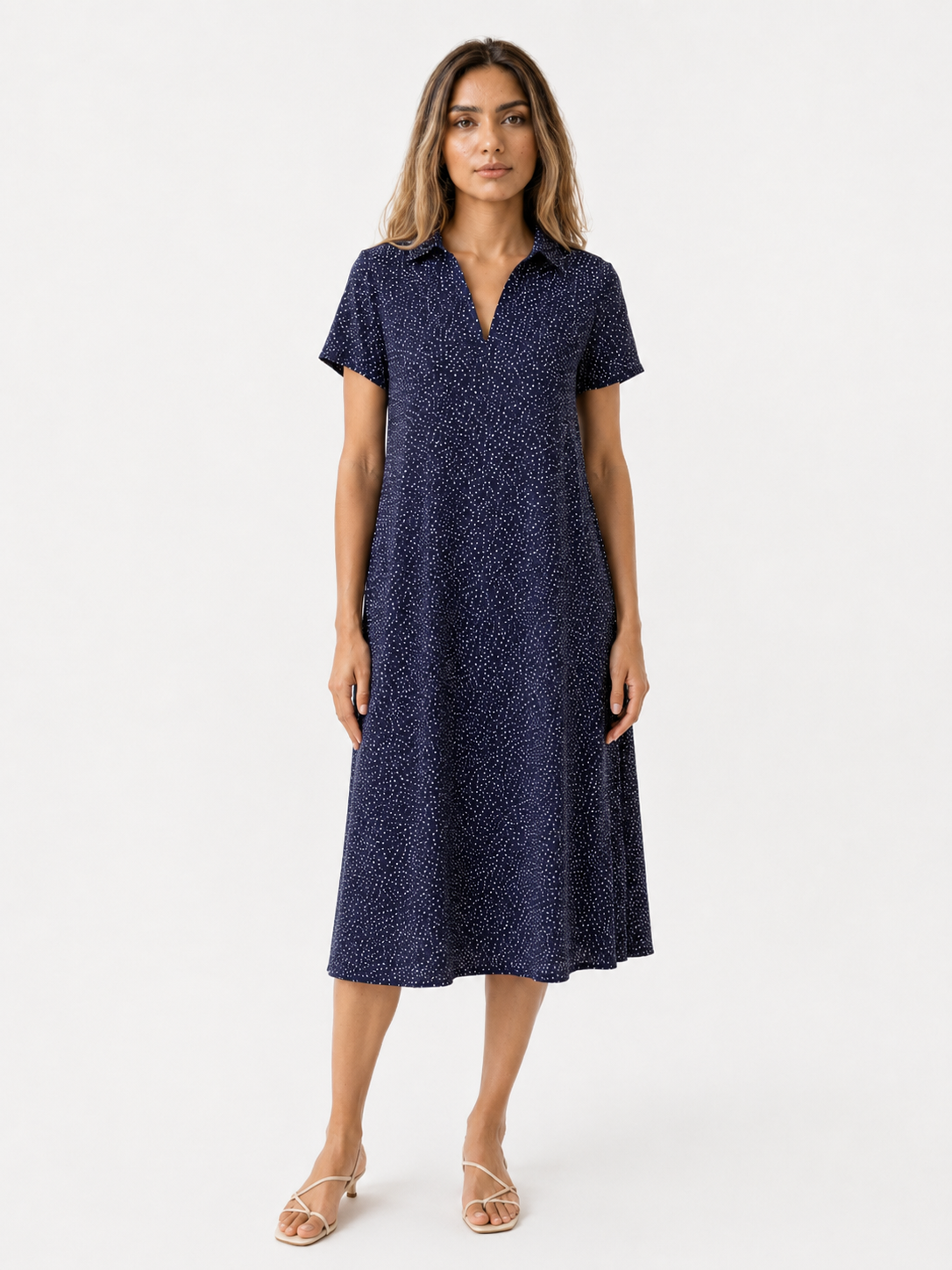 Ava | Hverdagskomfortabel Kjole - Blå - Dress - {{ product_tags }