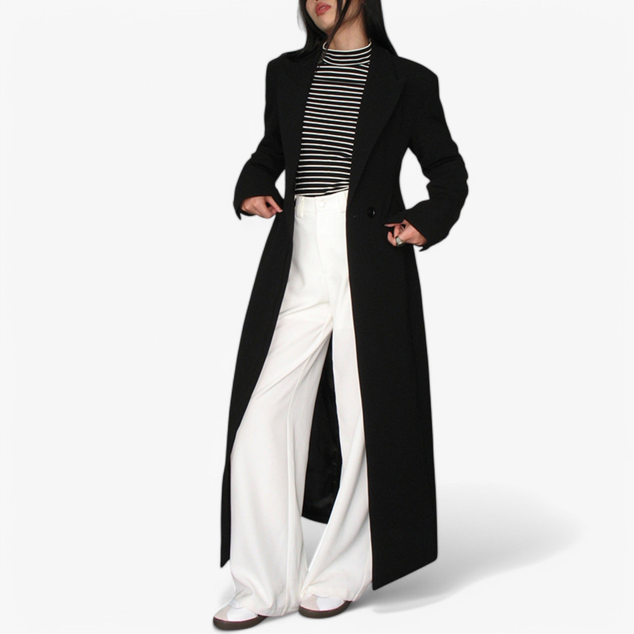 Elena | Elegant Lang Trench Coat - Sort - Elena | Elegant Lang Trench Coat - €25 - {{ product_tags }
