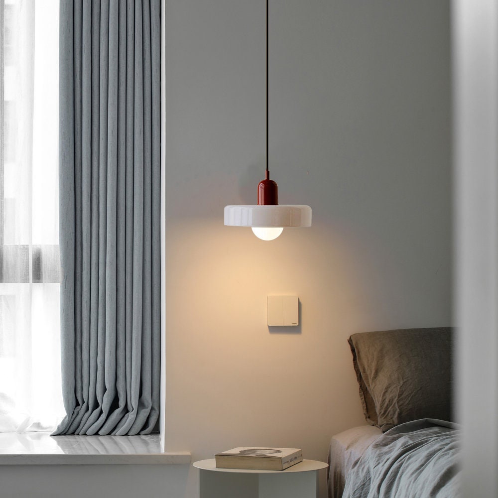 Bauhaus-Stil Glaspendel med Ringskærm