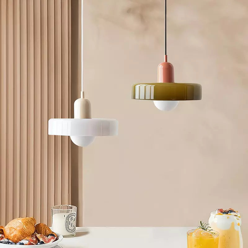 Bauhaus-Stil Glaspendel med Ringskærm