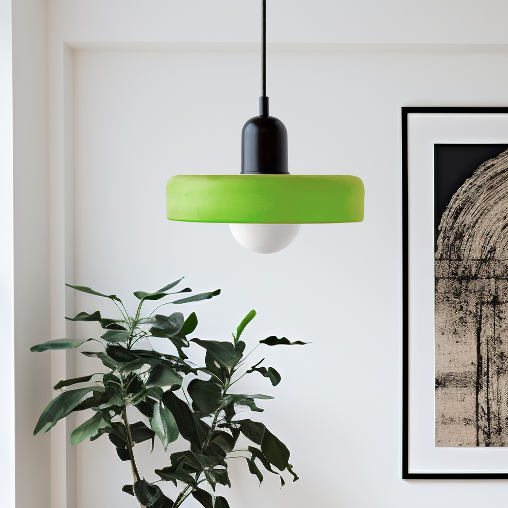 Bauhaus-Stil Glaspendel med Ringskærm