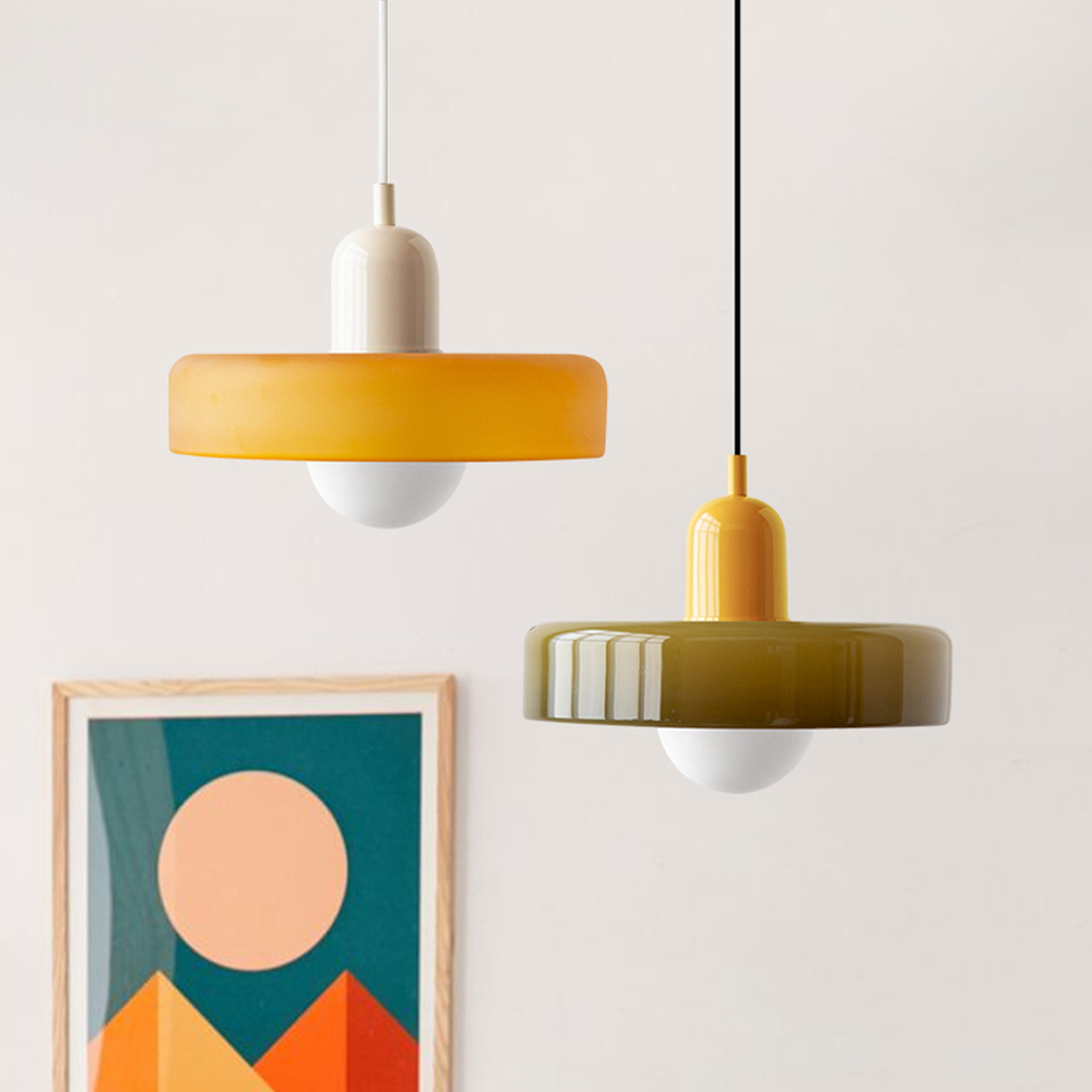 Bauhaus-Stil Glaspendel med Ringskærm