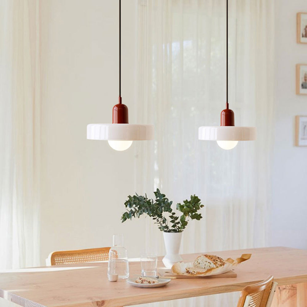 Bauhaus-Stil Glaspendel med Ringskærm