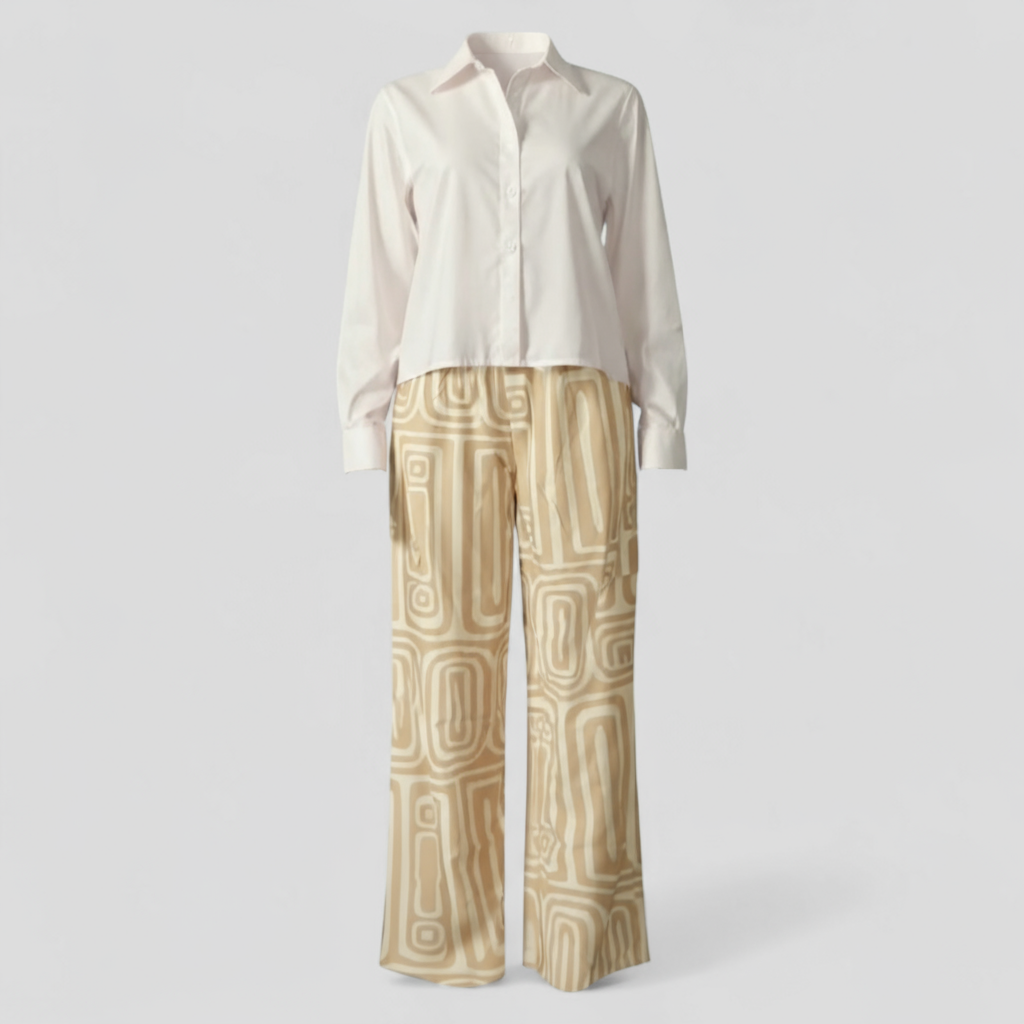 Isabella | Kontorsæt 2 dele - Elegant og professionel - Khaki - women's fashion - {{ product_tags }