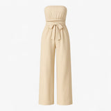 Bella | Strapless summer jumpsuit with wide legs