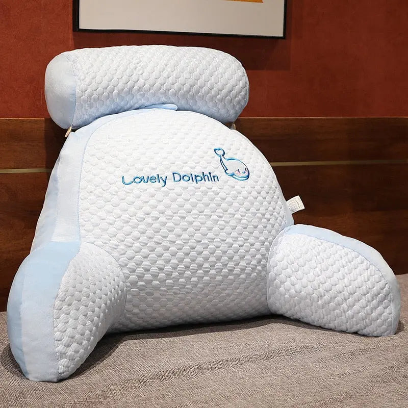 Ergonomisk Kilepude i Bomuld - Ryg- og Benstøtte med Motiv - Delfin - Home & Garden > Home Décor > Cushions & Pillows > Support Cushions > Backrest Pillows - {{ product_tags }