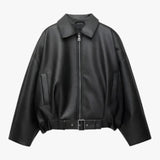 Erica | Women's Short Leather Jacket with Belt