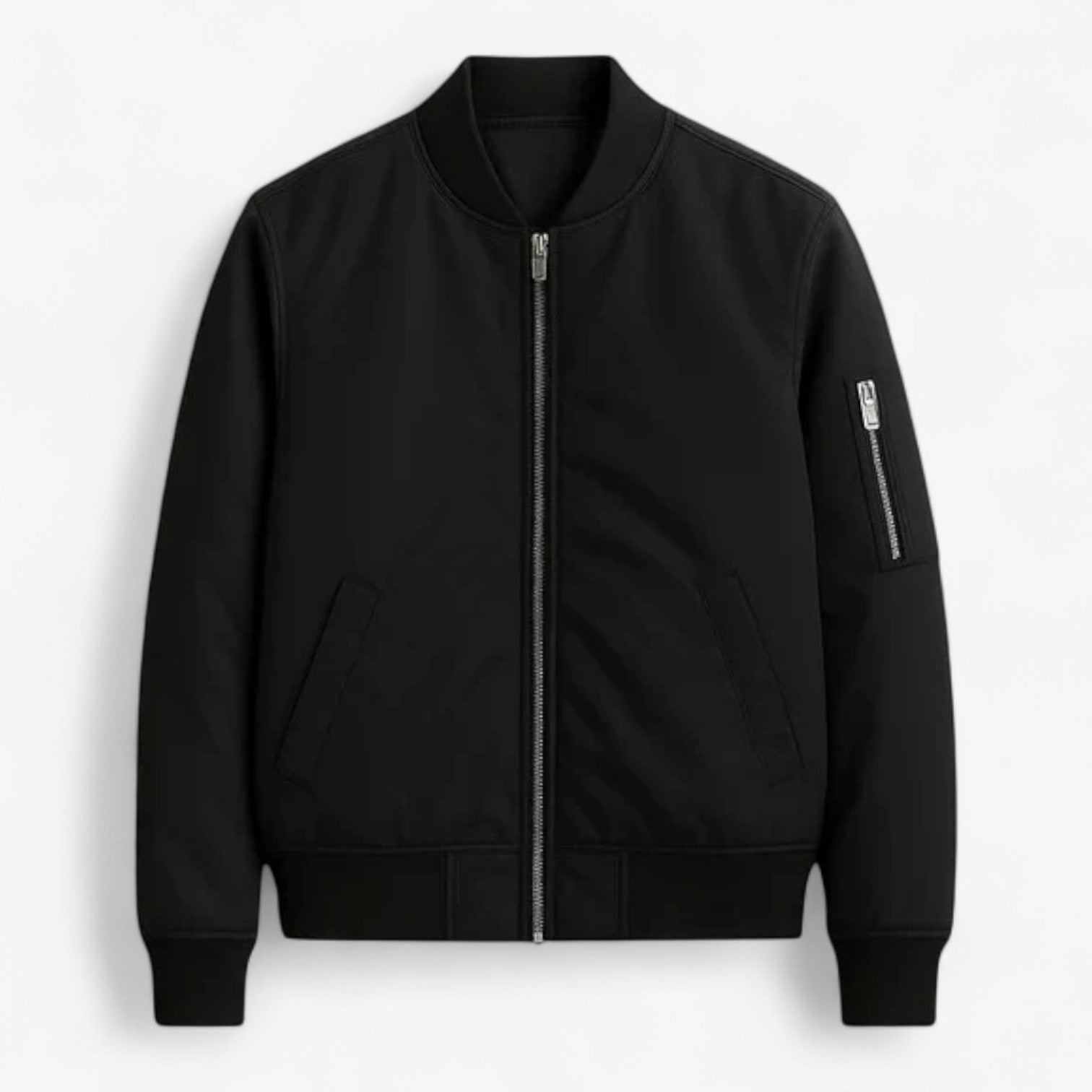 Finn | Mænds Minimalistisk Jakke med Lynlås - Sort - Herrejakker - {{ product_tags }