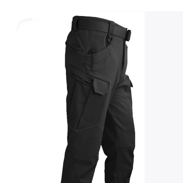 Herre Outdoor Sæt - Vatteret Vinterjakke med Hætte og Cargobukser - Vatterede Bukser Sort - Kleding en accessoires > Kleding > Kledingsets - {{ product_tags }