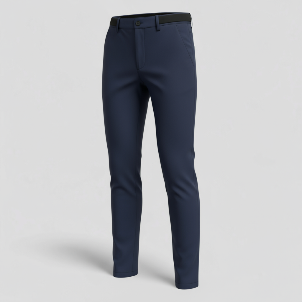 Piero | Herre Slim Fit Bukser med Elastisk Talje - Mørkeblå - Bukser - {{ product_tags }