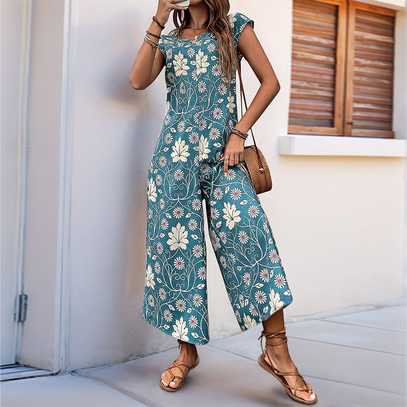 Ivy | Jumpsuit i bomuld med blomsterprint