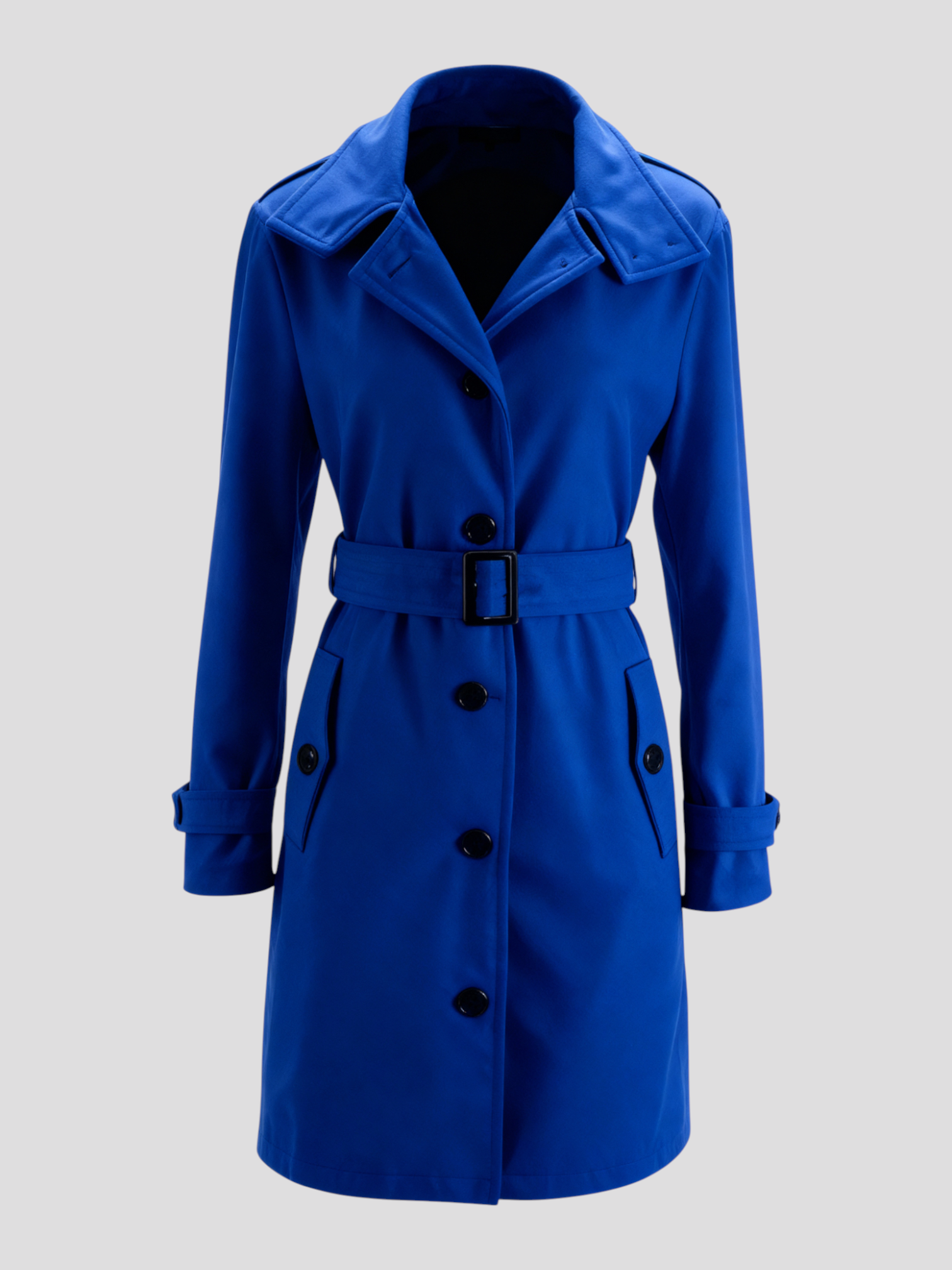 Mille | Uldfrakke med Høj Krave | Uldblanding | Perfekt til Koldere Dage - Marineblå - Jacket - {{ product_tags }