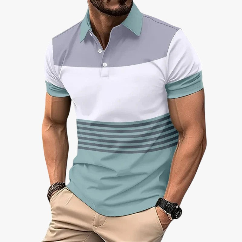 Lennard | Polotrøje med farveblok - Moderne stil og komfort - Lys blå - men's fashion - {{ product_tags }