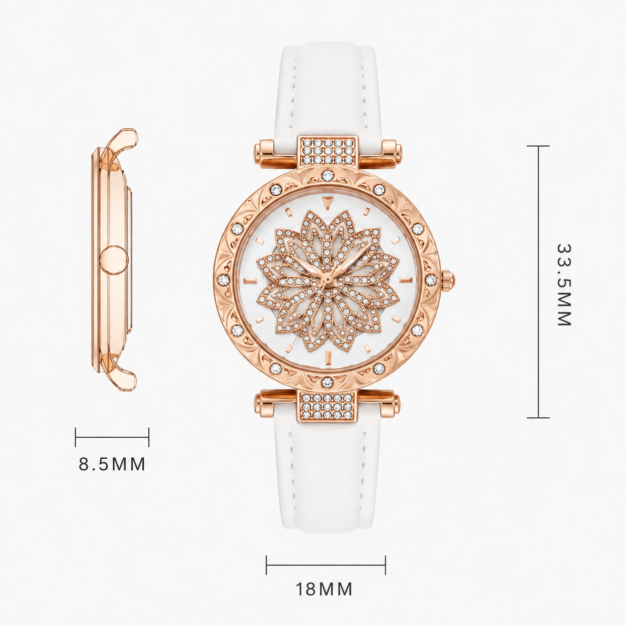 Yolanda | Candy Crystal Quartz dameur med læderrem - - watches - {{ product_tags }