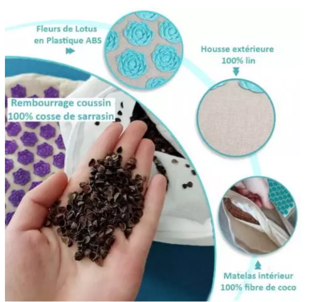 Akupressurmåtte & Pudesæt - 5500 Tryklinjepunkter - - Wellness - {{ product_tags }