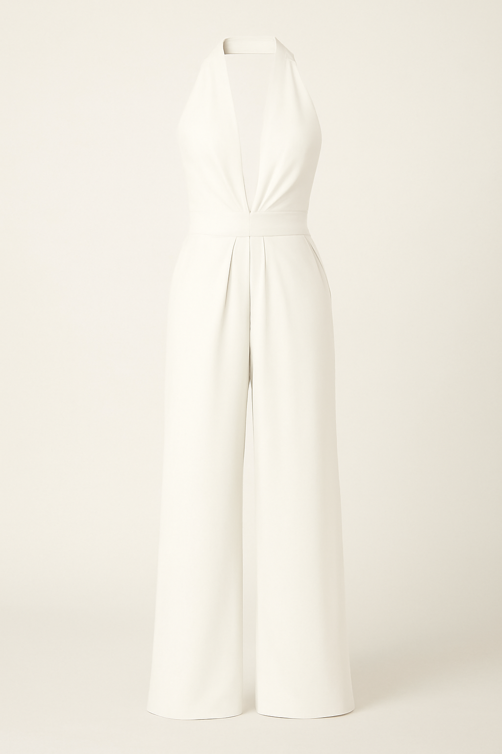 Sadie - Elegant jumpsuit med amerikansk halsudskæring og bredbejnede bukser - Hvid - Sadie - Elegant jumpsuit med amerikansk halsudskæring og bredbejnede bukser - €25 - {{ product_tags }