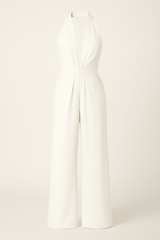 Sadie - Elegant jumpsuit with American neckline and wide-legged pants